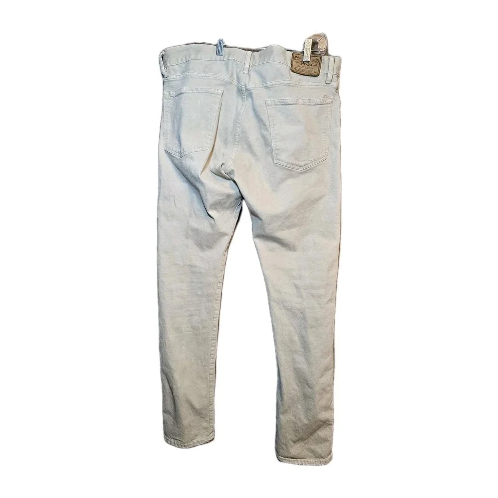 🤍 Vintage Polo Ralph Lauren PRL Co. Straight Cream Jeans‎ Men's 36x34 🤍